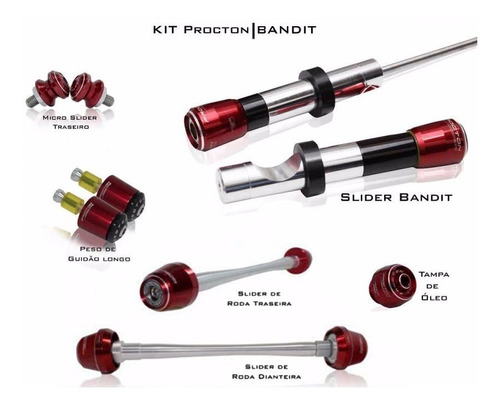 Kit Slider Proteção Procton Racing Suzuki Bandit 1250