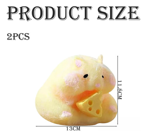 Brinquedo Squeeze Hamster Squishy Stress Reliever, 2 Peças