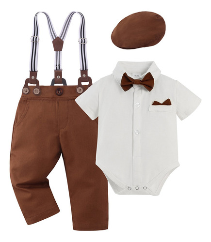 Set De 4 Trajes Formales Para Niños Recién Nacidos, Camisa,