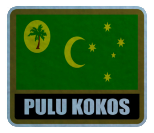 Parche Felpa Para Coser 9cm Set X4 Bandera Cocos Keeling Islas Cocos Keeling-01 Islas Cocos Keeling-01