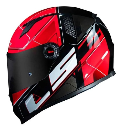 Capacete Ls2 Ff358 Ultra Black Red + Viseira Fumê