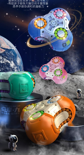 Fidget Spinner Cubo De Rubik Puzzle Para Niños Frijol Mágico