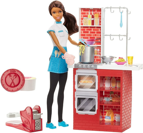 Barbie Spaghetti Chef Brunette, & Playset