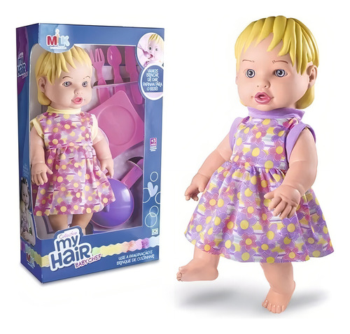 Boneca My Hair Baby Chef C/ Acessorios