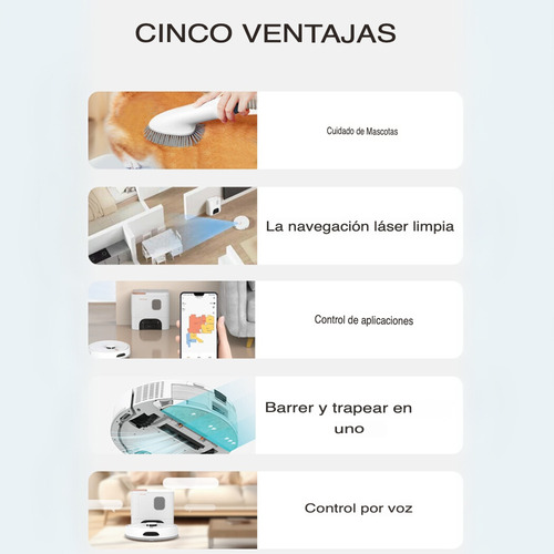 Combo Inteligente 3 En 1: Robot Aspirador Trapeador Con Autovaciado Y Aspiradora De Mascotas Profesional