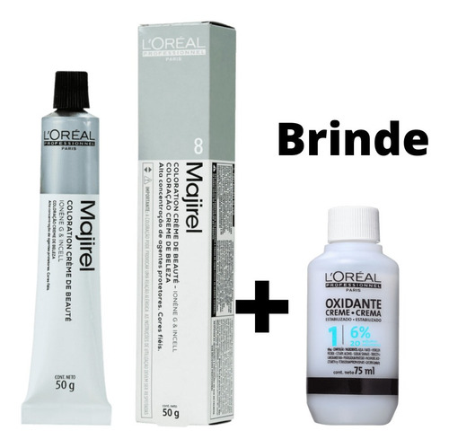 Imagem 1 de 3 de L'oréal Professionnel Majirel 8 Louro Claro + Ox 20 Volumes