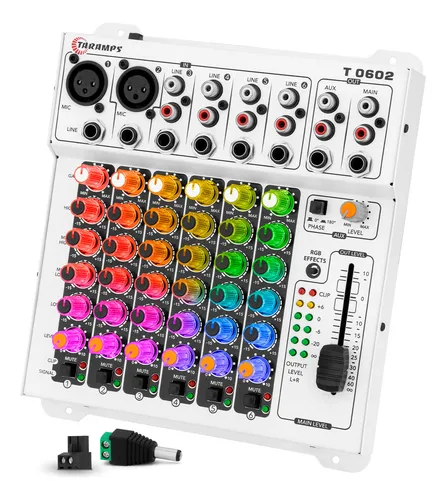 Mesa De Som Equalizador Mixer Taramps T 0602 Fx 6 In 2 Out