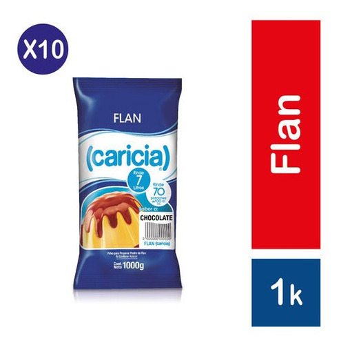 Pack 10 - Caricia Flan Chocolate 1kg