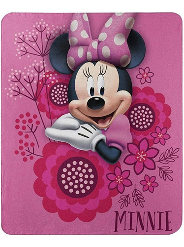 Disney Minnie Mouse Cobertor Manta Flor Rosa 1.1x1.5m
