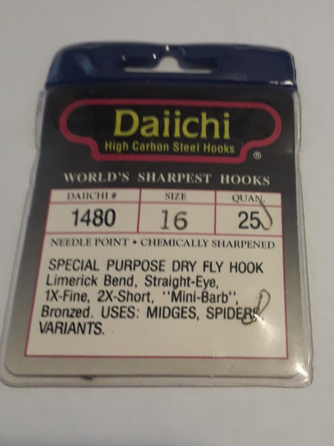 Anzuelos Para Mosca Daiichi - Japan- Mod.1480-size 16