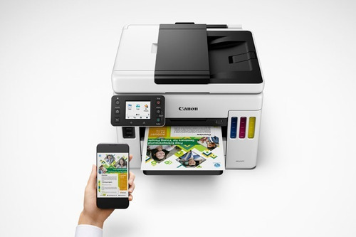 Impresora a color multifunción Canon Maxify GX7010 con wifi blanca