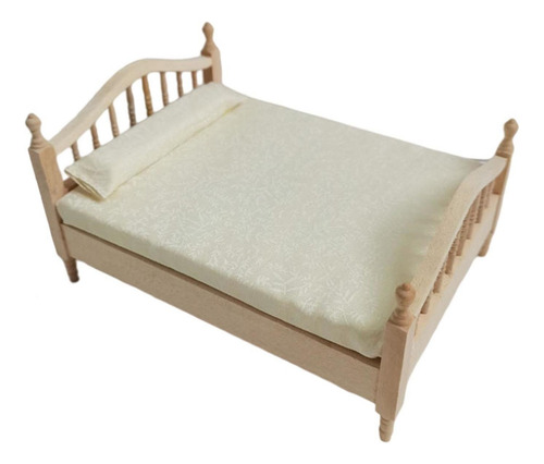* Casa De Bonecas De Madeira Com Cama De Casal Em Com