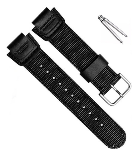 Pulseira Nylon Compatível Casio Sgw-300h Sgw-400h Sgw-500h Cor Preta
