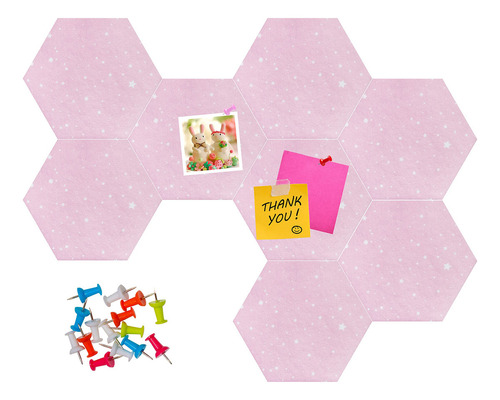 Tablero De Fieltro Hexagonal Con 20 Pasadores Y Azulejos Ros