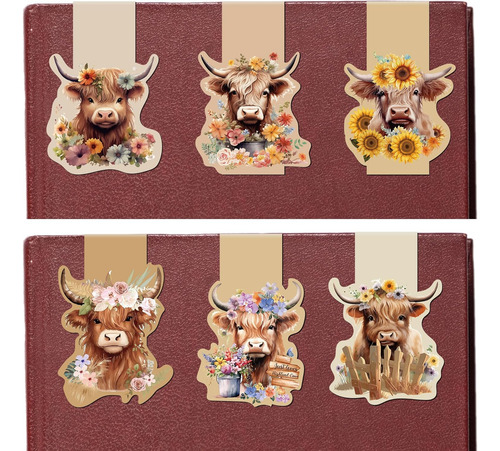 Highland Cow - Marcadores Magnéticos Paquete De 6 Imanes D