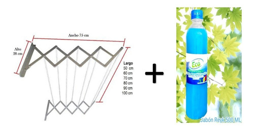 Tendederos De Ropa Plegables 60 X 100 + Jabon Liquido