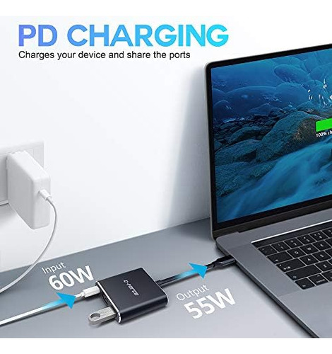 C-force Hdmi Usb C Hub Adaptador Para Nintendo Switch, Cable