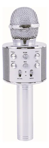 comprar Microfone Bluetooth Karaoke Sm Fio Youtube Muda Voz Infantil Cor Prata