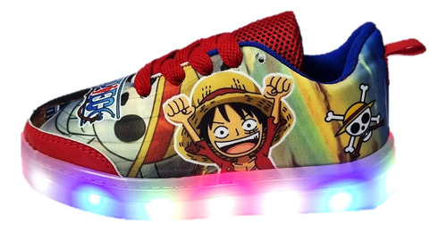 Tenis Personalizados De One Piece Luces Leds Multicolor