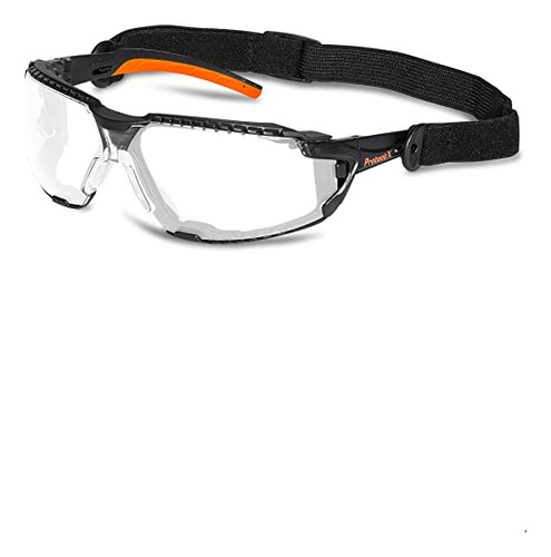 Protectx Safety Glasses Foam Lens Wrap W Strap, Scratch Res1