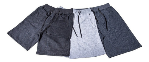 Bermuda De Moletom Moleton Kit C/ 3 Bermudas Bolso