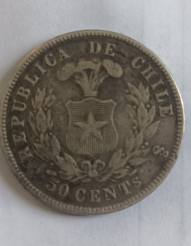 Moneda De Plata 50 Centavos 1868