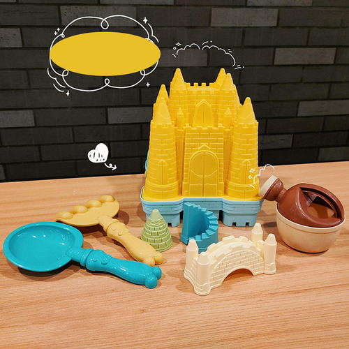 8 Moldes De Castillo De Arena Para Niños, Juguetes Amarillo