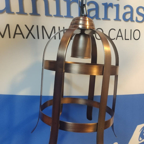 Colgante Jaula Medieval Cobre + Led 10 W Fría