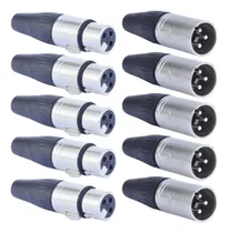 Comprar Kit 20 Conector Plug Xlr Canon 10 Macho + 10 Fêmea Roxtone Cor Prata