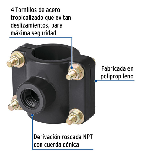 Abrazadera Para Toma Domiciliaria Pp 1-1/2¨x1/2¨ Foset 40711