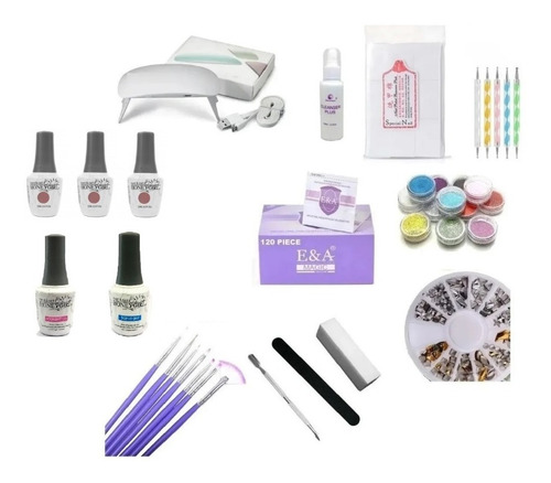 Kit Esmaltado Permanente Nails Art (diseño) Lampara Led 6w