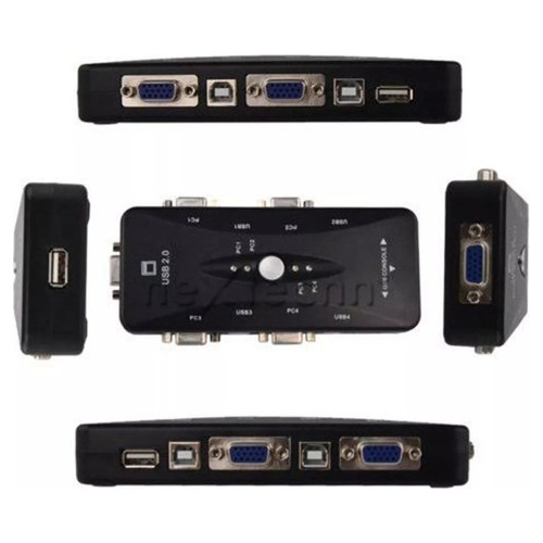 Kvm Selector Switch Vga Usb 4  Pc  A 1 Monitor   E Impresora