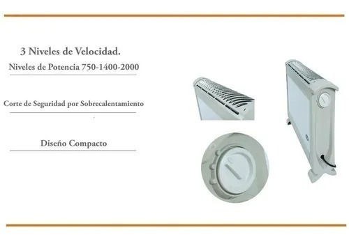 Imagen 4 de 8 de Calefactor Electrico Convector Estufa 2 Años De Garantia