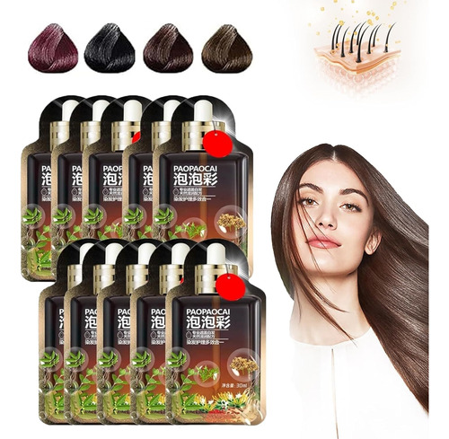 Champú De Tinte Para El Cabello De 10 Piezas De 30ml C