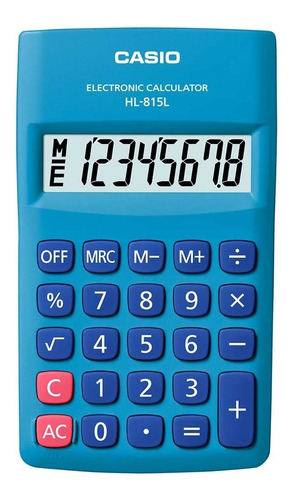 Calculadora Casio De 8 Dígitos Hl-815l-bu Color Azul 