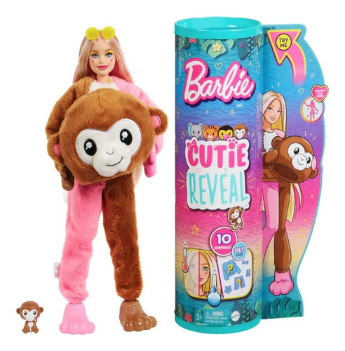 Barbie Reveal Disfraz Mono Mattel / Serie Fantasía Peluche. 