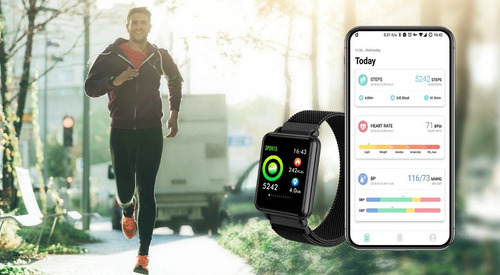 Imagen 2 de 9 de Smartwatch Colmi Land 1 Negro Silicona Táctil 1.3 Ips 74g