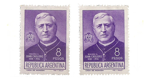 Argentina 717 Gj 1334 Filigran Monseñor Gagliero A 1965 Mint