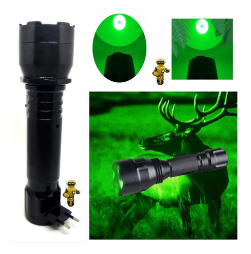 Lanterna Caçador Luz Verde Para Caça E Pesca 900lm Csr 8001
