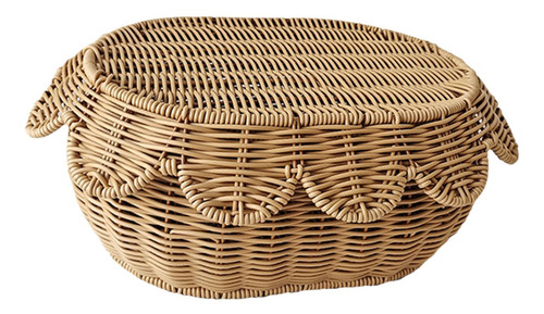 Cesta De Pan Tejida, De Imitación De Ratán, Contenedor M