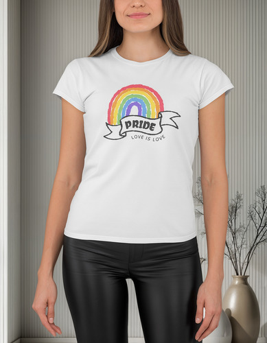 Playera Unisex Arcoiris Pride Cinta Lgbt+ Orgullo