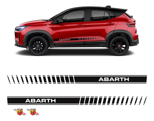 Faixa Fiat Pulse Abarth 23 Adesivo Lateral Preto + Emblemas