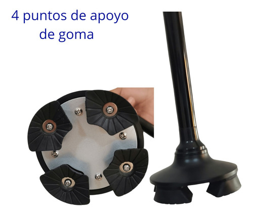 Bastón Plegable Con Luz Led, 4 Puntos De Apoyo Movicare