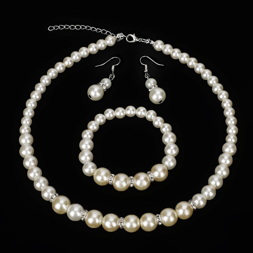Conjuntos De Pulsera De Collar De Perlas De Imitación Para N
