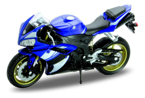 Moto Azul Yamaha 2008 Yzfr1, Escala 1:18