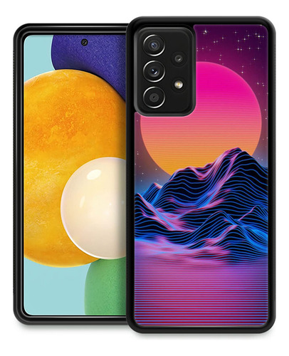 Funda Para Galaxy A53 5g Synthwave Morado Landscape Duro Acr