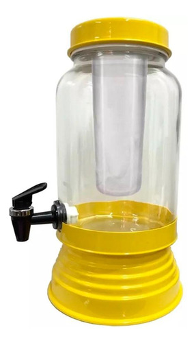 Torre Cervejeira De Vidro Com Dispenser De Gelo 3l - Amarelo