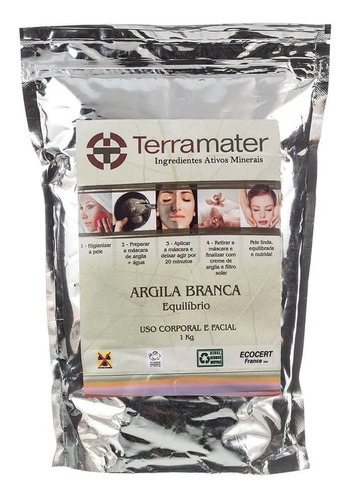 Máscara De Argila Branca Orgânica De 1kg  Terramater