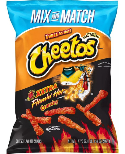 Xxtra Flamin' Hot Crunchy Cheetos Americanos 506.7g