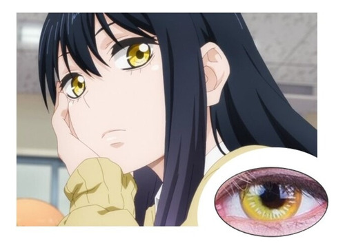 Pupilentes Anime Amarillo Con Dorado